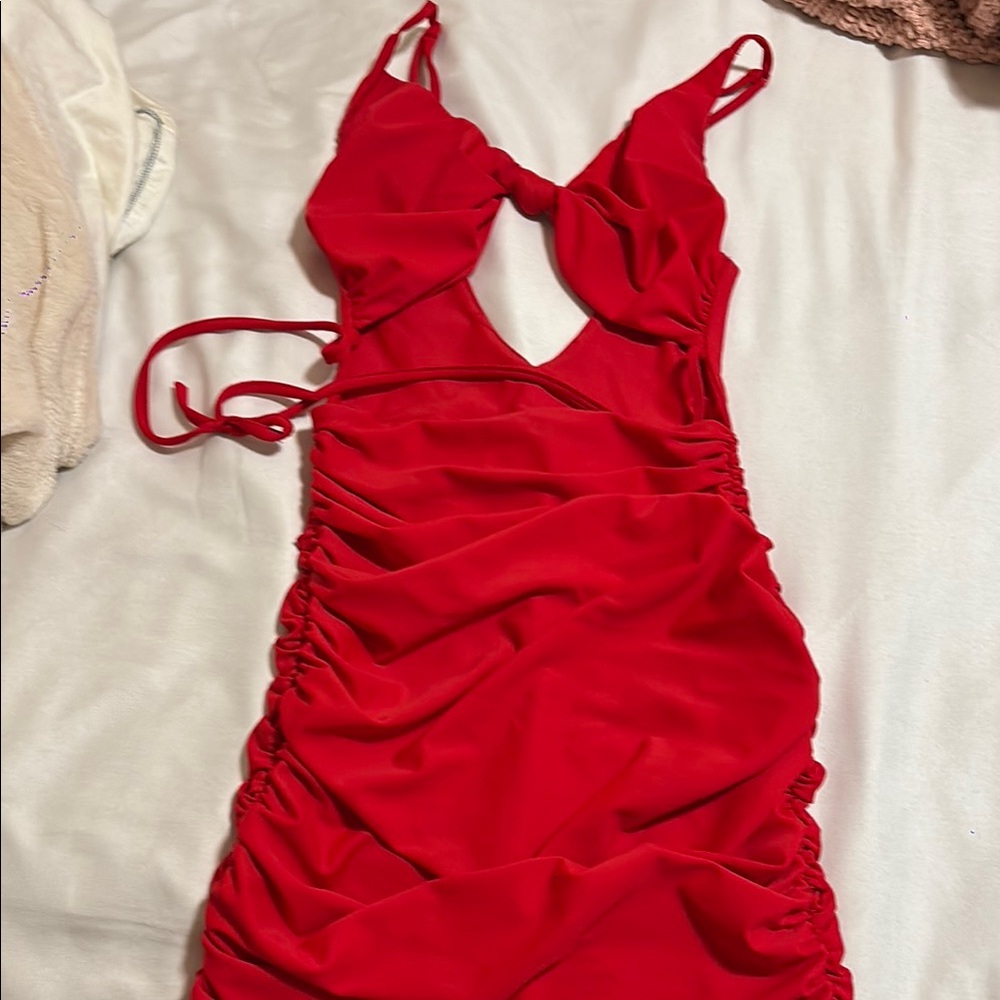 Red Tiger Mist mini dress